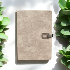 Luxurious Velvet Notebook with Secure Metal Buckle.